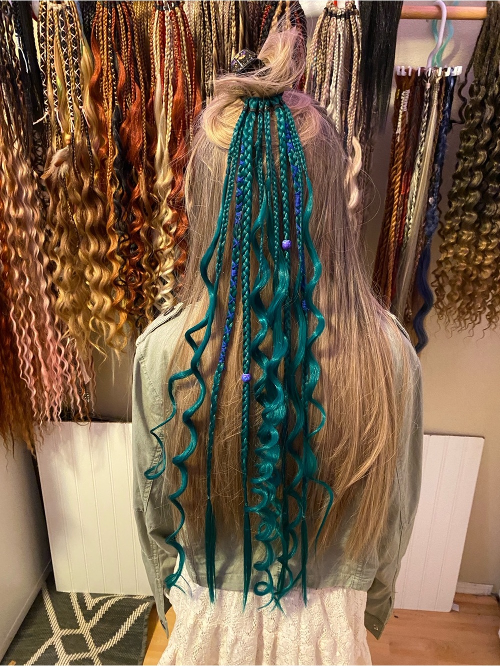 Teal Hair Extension Braids - Women Hair Accessory